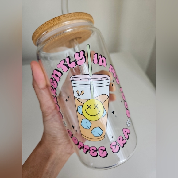 Iced Coffee Era 16oz Clear Beer Can Glass Cup - Picture 4 of 5